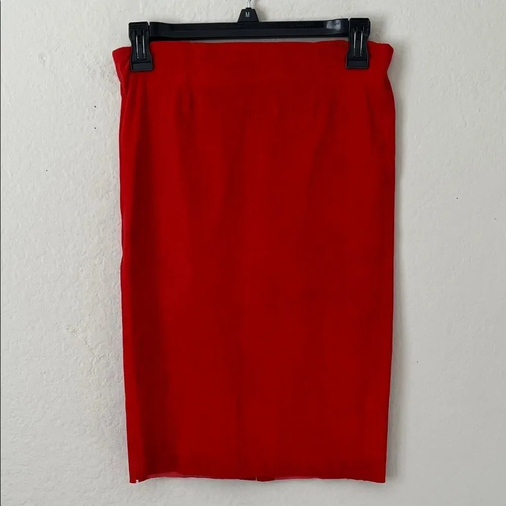 Like New! Mon & Pau Luxury Suede Skirt in Red in Size XS